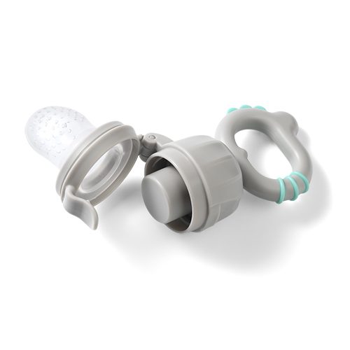 BABYONO Cumlík silikónový na kŕmenie Dino grey 6m+ – Obrázok 9