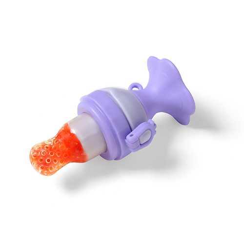 BABYONO Cumlík silikónový na kŕmenie Flower violet 6m+ – Obrázok 12