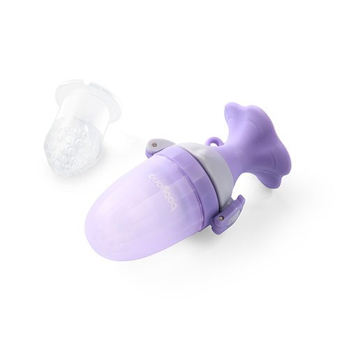 BABYONO Cumlík silikónový na kŕmenie Flower violet 6m+ – Obrázok 13