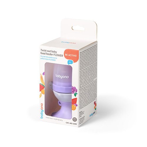 BABYONO Cumlík silikónový na kŕmenie Flower violet 6m+ – Obrázok 10