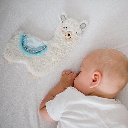 BABYONO Hračka maznáčik Lama Lulu modrá 0m+ – Obrázok 3