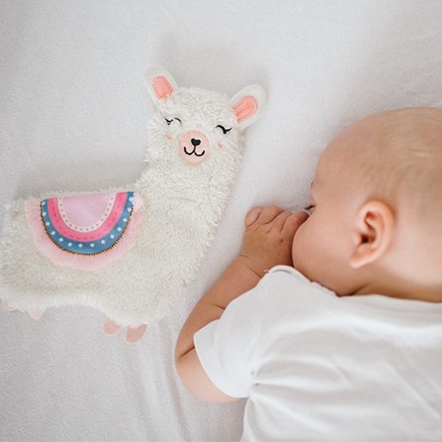BABYONO Hračka maznáčik Lama Lulu ružová 0m+ – Obrázok 3