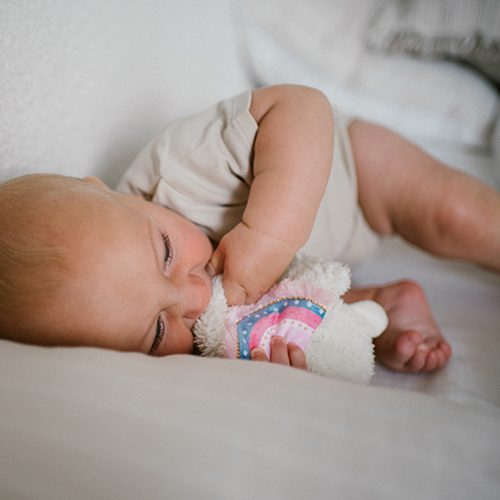BABYONO Hračka maznáčik Lama Lulu ružová 0m+ – Obrázok 4