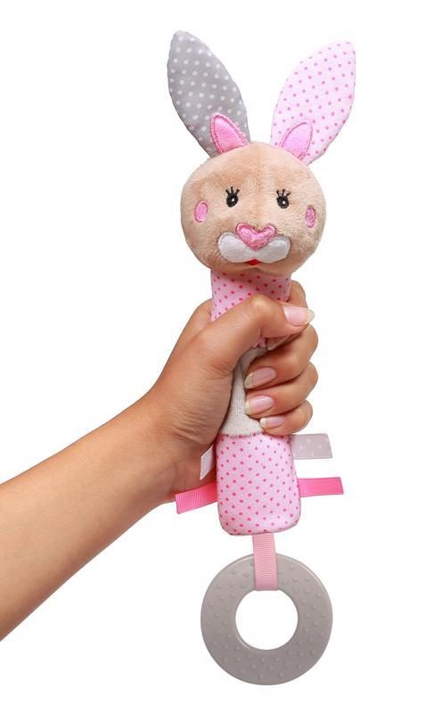 BABYONO Hračka pískacia s hryzačkou zajačik Julia 6m+ – Obrázok 6