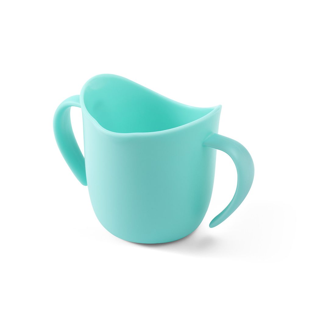 BABYONO Hrnček ergonomický s uškami 120 ml mint 6m+ – Obrázok 3