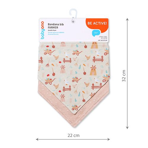 BABYONO Slintáčik bavlnený Farmer 2ks, 0m+ – Obrázok 7