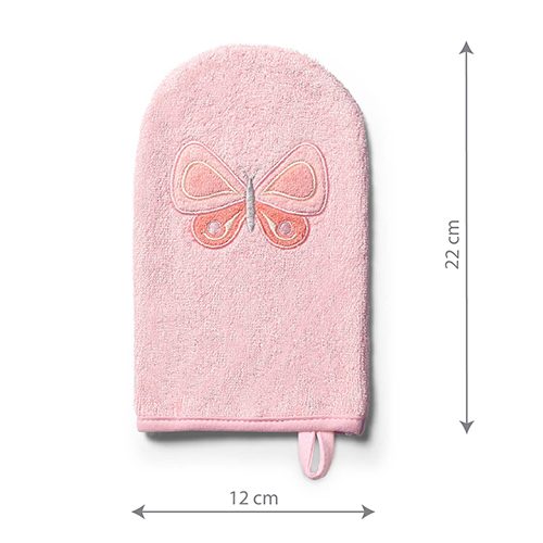 BABYONO Handrička na umývanie Natural bamboo - ružová – Obrázok 4