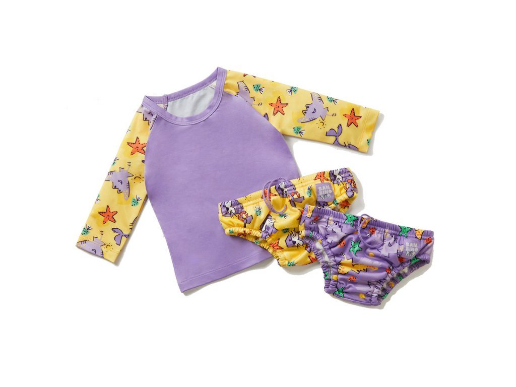BAMBINO MIO Sada na plávanie 3ks (tričko + plavky 2ks), OEKO-TEX® Standard 100, Sand, 9-12 kg 1-2r – Obrázok 2