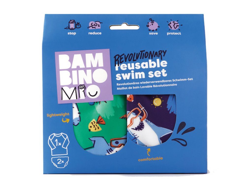 BAMBINO MIO Sada na plávanie 3ks (tričko + plavky 2ks), OEKO-TEX® Standard 100, Sand, 9-12 kg 1-2r – Obrázok 3