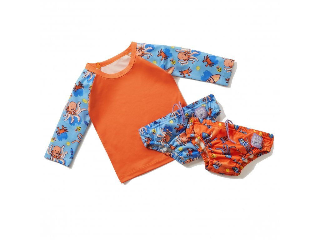 BAMBINO MIO Sada na plávanie 3ks (tričko + plavky 2ks), OEKO-TEX® Standard 100, Wave, 7-9kg 6-12 m – Obrázok 2