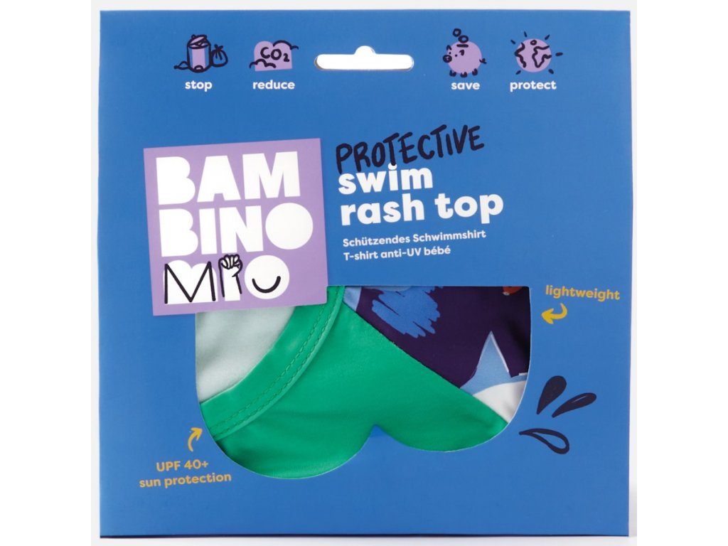 BAMBINO MIO Tričko detské do vody s rukávom, UPF 40+, Wave, 7-9 kg -6-12 m – Obrázok 4