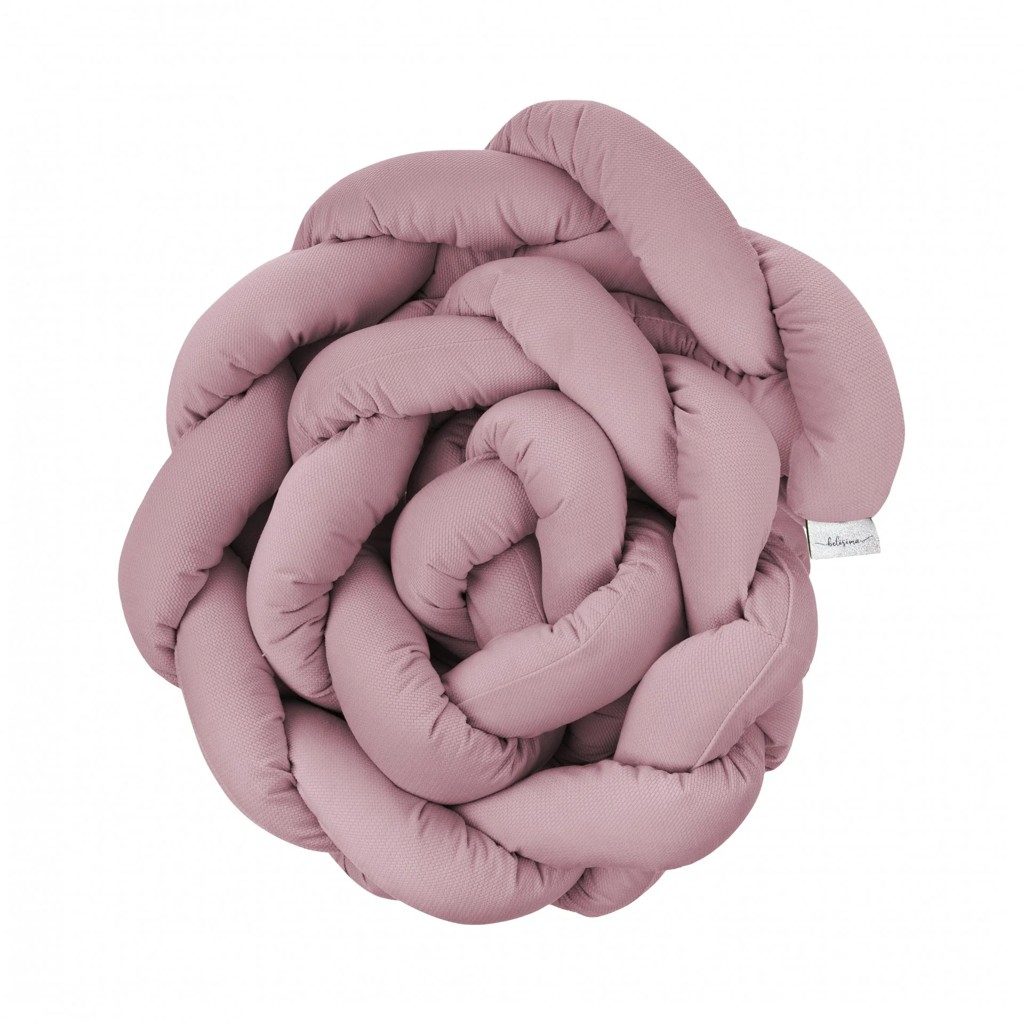 BELISIMA Chránič do postieľky Vrkoč Velvet Dark Pink 230x15 cm – Obrázok 2