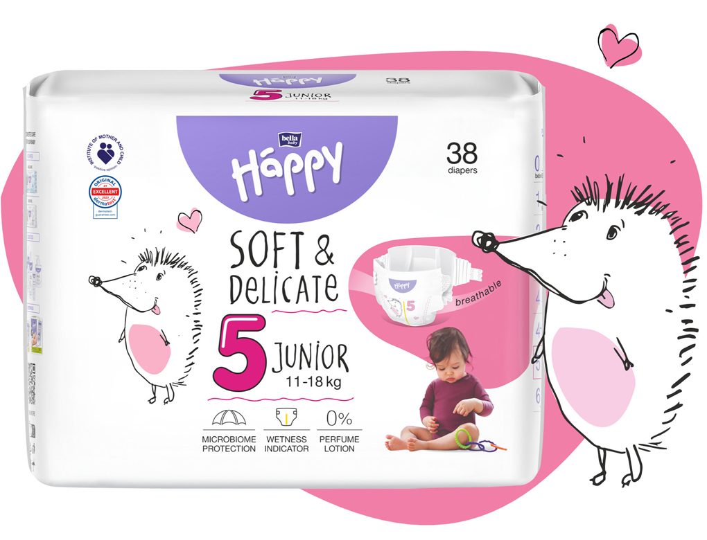 BELLA HAPPY Baby Plienky jednorazové Junior 11-18 kg 38 ks – Obrázok 3