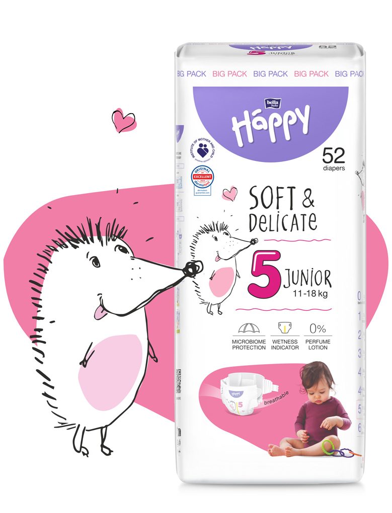 BELLA HAPPY Baby Plienky jednorazové Junior 11-18 kg Big Pack 52 ks – Obrázok 3