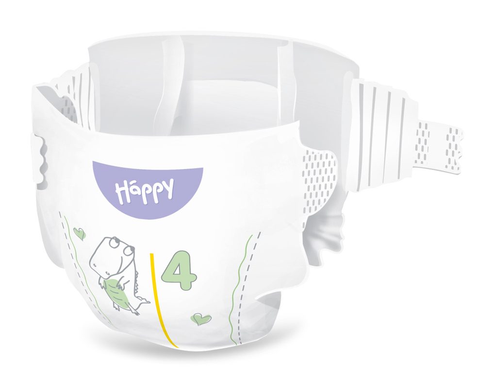BELLA HAPPY Baby Plienky jednorazové Maxi 8-14 kg Big Pack 62 ks – Obrázok 3