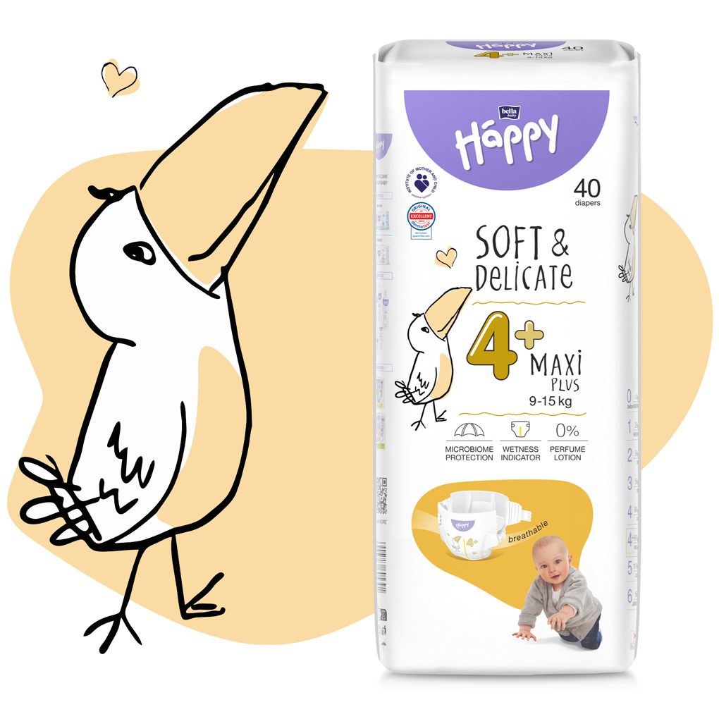 BELLA HAPPY Baby Plienky jednorazové Maxi Plus 9-15 kg 40 ks – Obrázok 4
