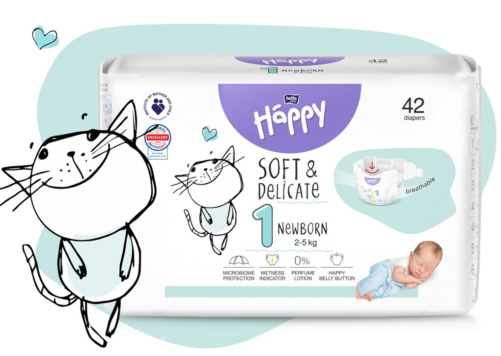 BELLA HAPPY Baby Plienky jednorazové New Born 2-5 kg 42 ks – Obrázok 6