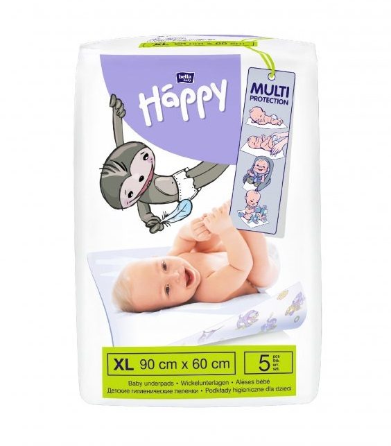 BELLA HAPPY Detské prebaľovacie podložky (90 x 60 cm) 5 ks – Obrázok 2
