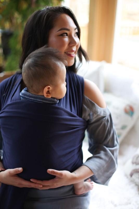 BOBA Nosič detí / šatka Classic Wrap - Navy Blue – Obrázok 8