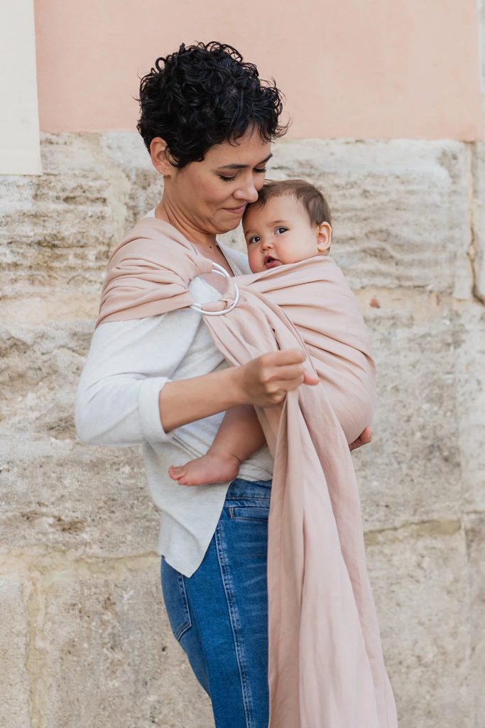 BOBA Nosič detí / šatka Ring Wrap - Peony – Obrázok 5