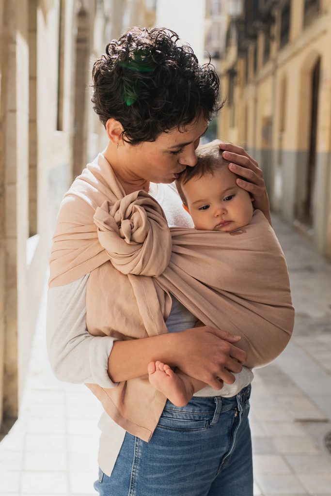 BOBA Nosič detí / šatka Ring Wrap - Peony – Obrázok 6