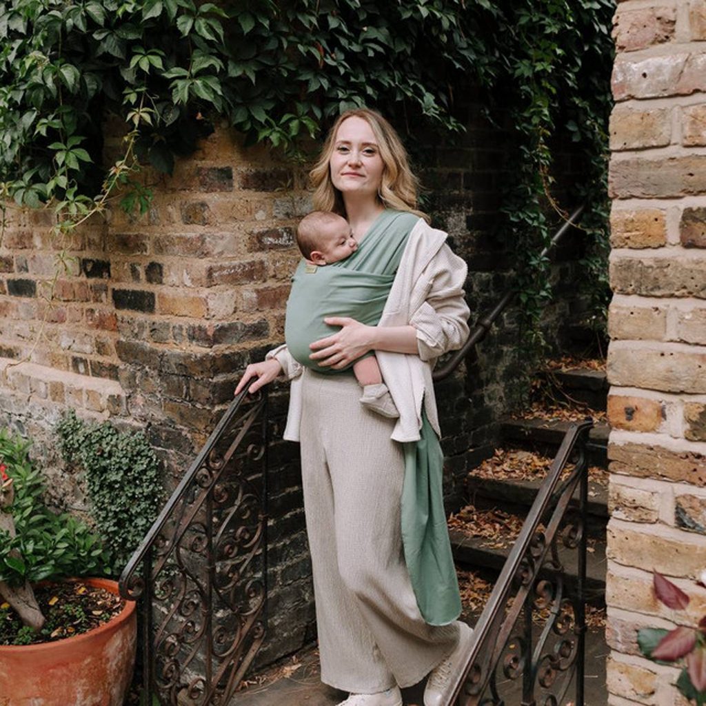 BOBA Nosič detí / šatka Classic Wrap - Sage Green – Obrázok 6
