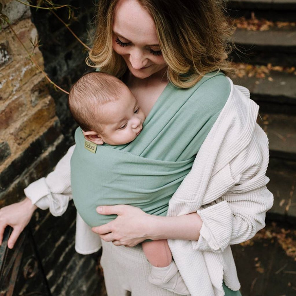 BOBA Nosič detí / šatka Classic Wrap - Sage Green – Obrázok 7