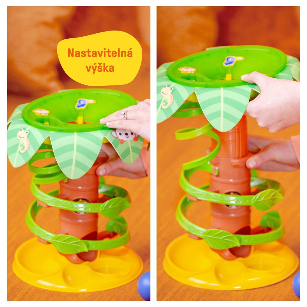 BRIGHT STARTS Dráha guľôčková hudobná Tropical Twirl 6m+ – Obrázok 4