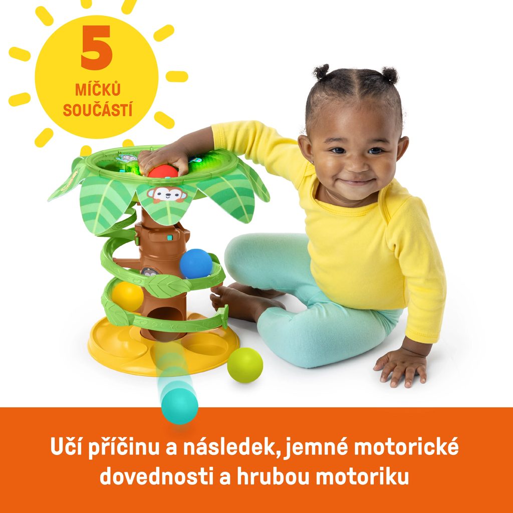 BRIGHT STARTS Dráha guľôčková hudobná Tropical Twirl 6m+ – Obrázok 5