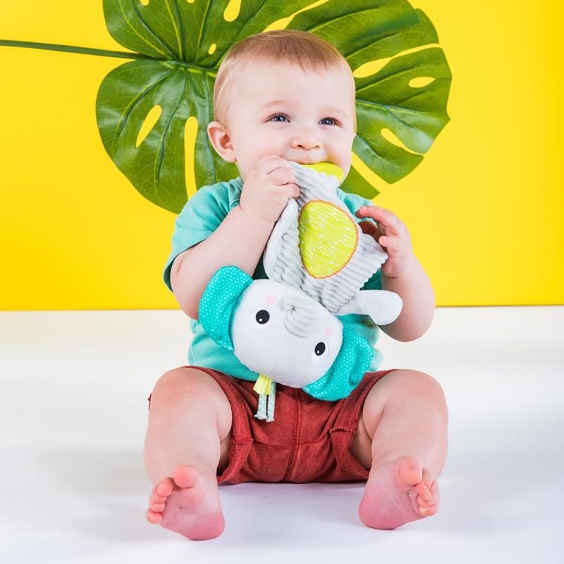 BRIGHT STARTS Hračka - hryzačka Snuggle&Teethe slon 0m+ – Obrázok 5