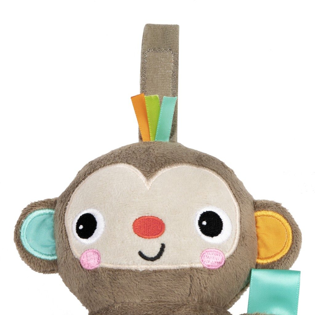 BRIGHT STARTS Hračka s melódiou na C krúžku Pull, Play & Boogie™ opica 0m+ – Obrázok 3