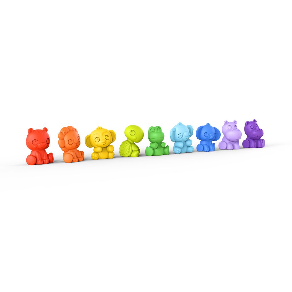 BRIGHT STARTS Hračka zvieratká set 9 ks TropicAnimals, 3m+ – Obrázok 2