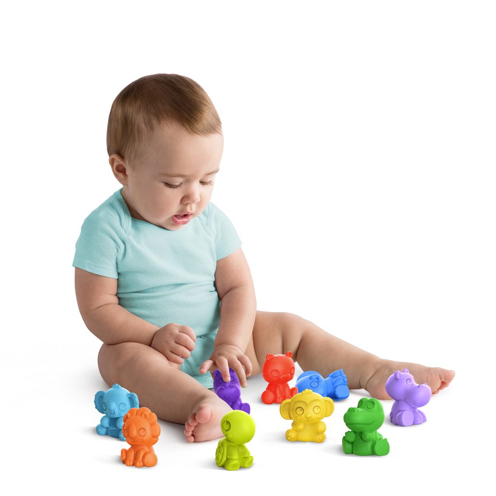 BRIGHT STARTS Hračka zvieratká set 9 ks TropicAnimals, 3m+ – Obrázok 3