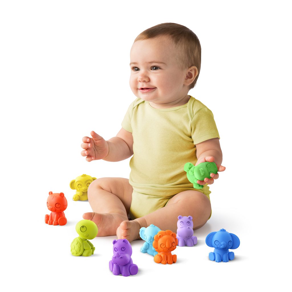 BRIGHT STARTS Hračka zvieratká set 9 ks TropicAnimals, 3m+ – Obrázok 4