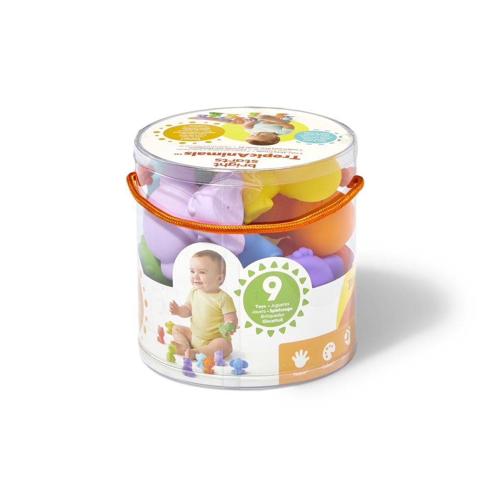BRIGHT STARTS Hračka zvieratká set 9 ks TropicAnimals, 3m+ – Obrázok 5