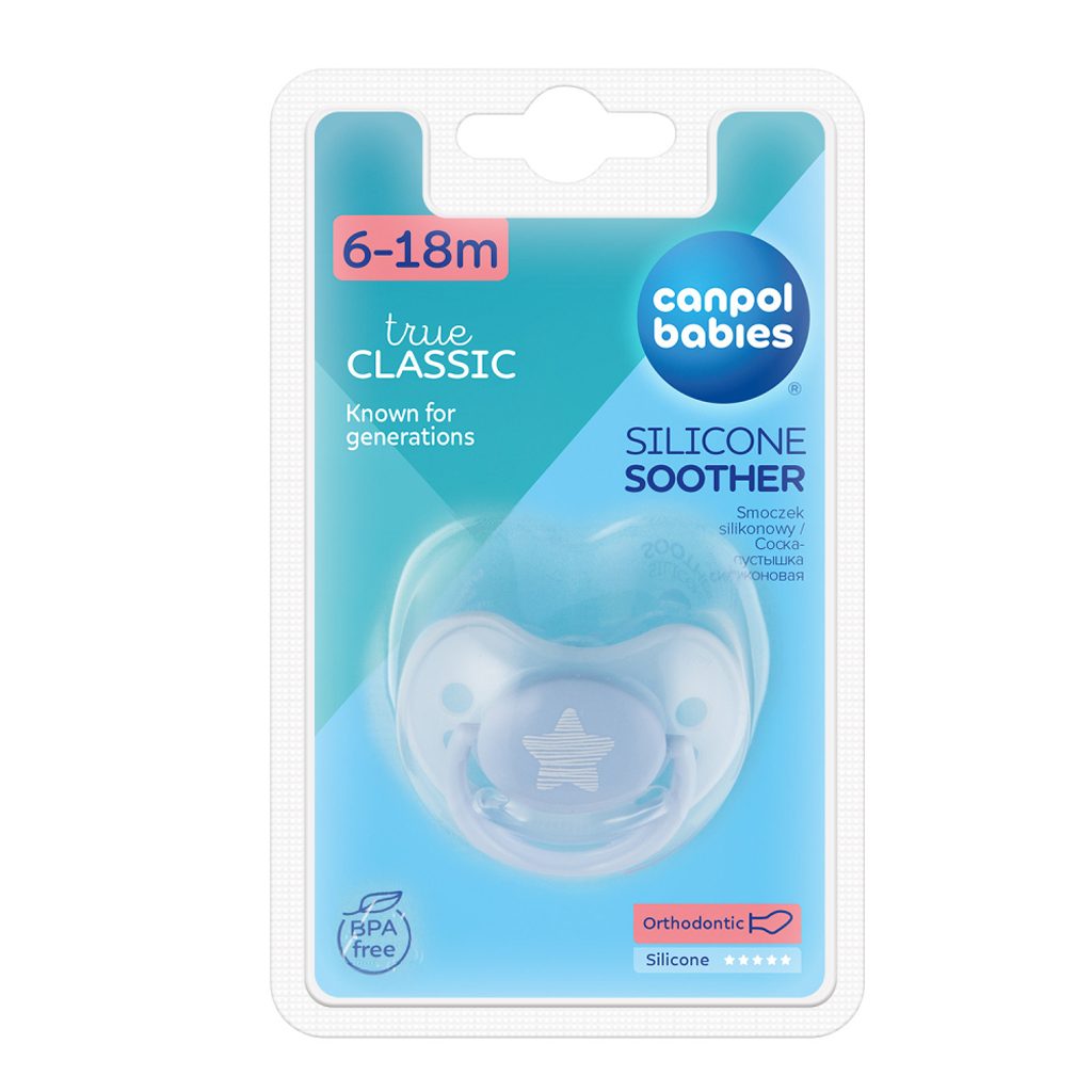 CANPOL BABIES Cumlík silikónový anatomický 6-18m Pastels - hviezda – Obrázok 4