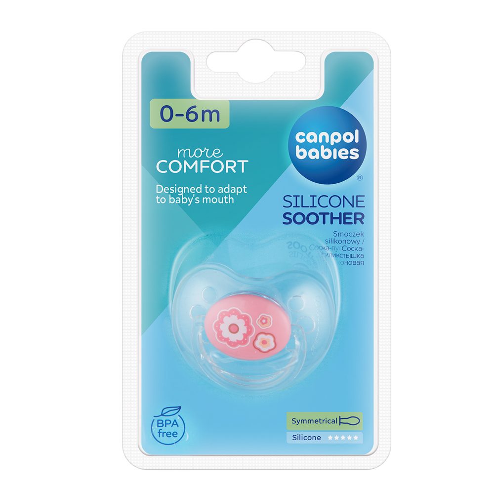 CANPOL BABIES Cumlík silikónový symetrický 0-6m Newborn Baby - ružová – Obrázok 4