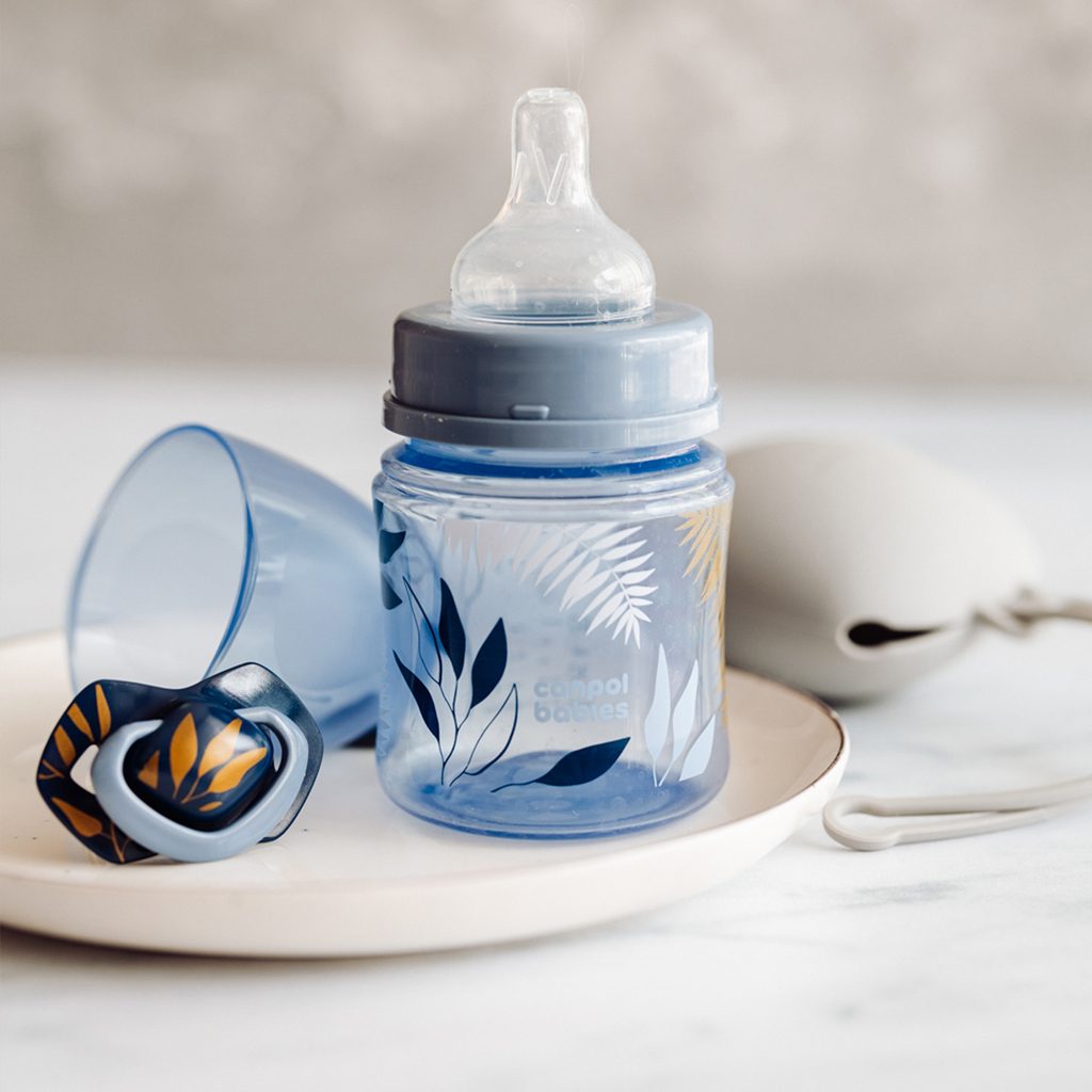 CANPOL BABIES Cumlík silikónový symetrický Light touch GOLD 0-6m 2ks modrý – Obrázok 4