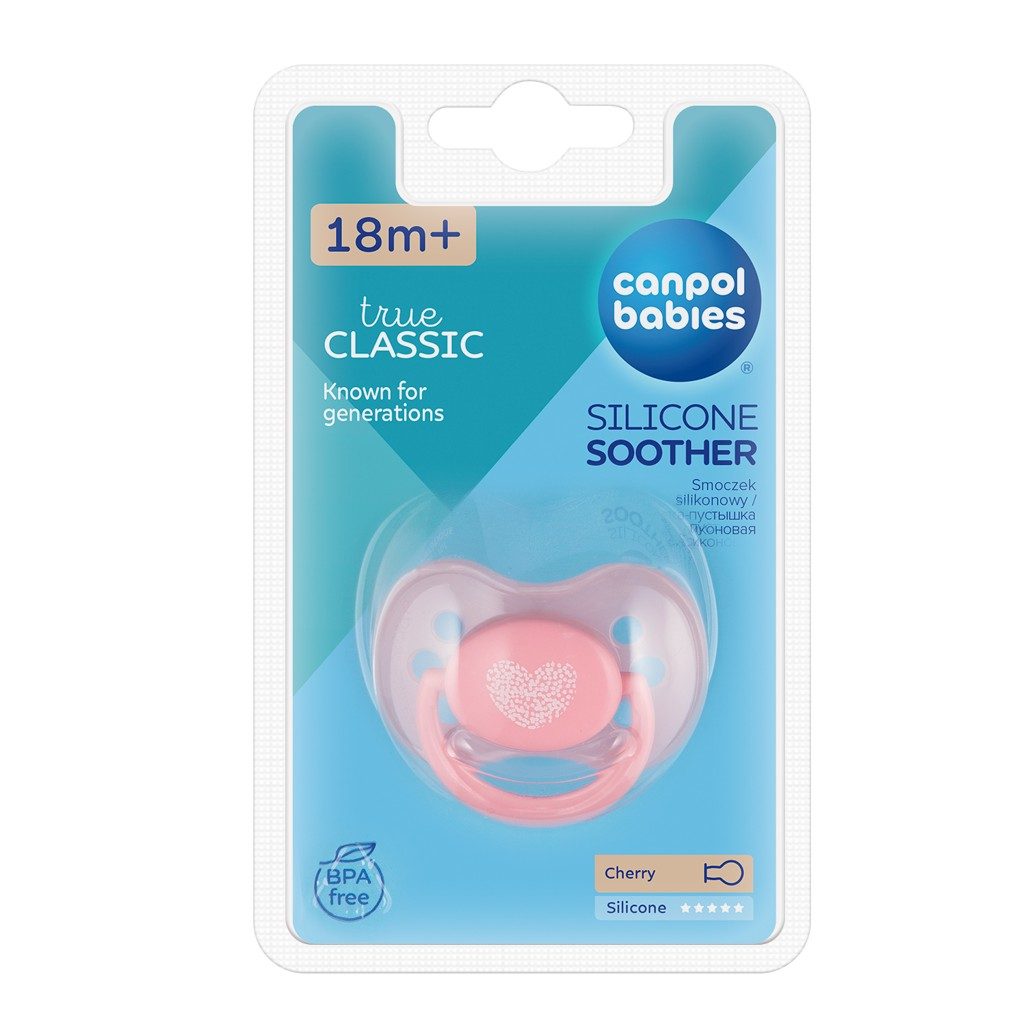 CANPOL BABIES Cumlík silikónový čerešnička 18m+ Pastels - ružová – Obrázok 4