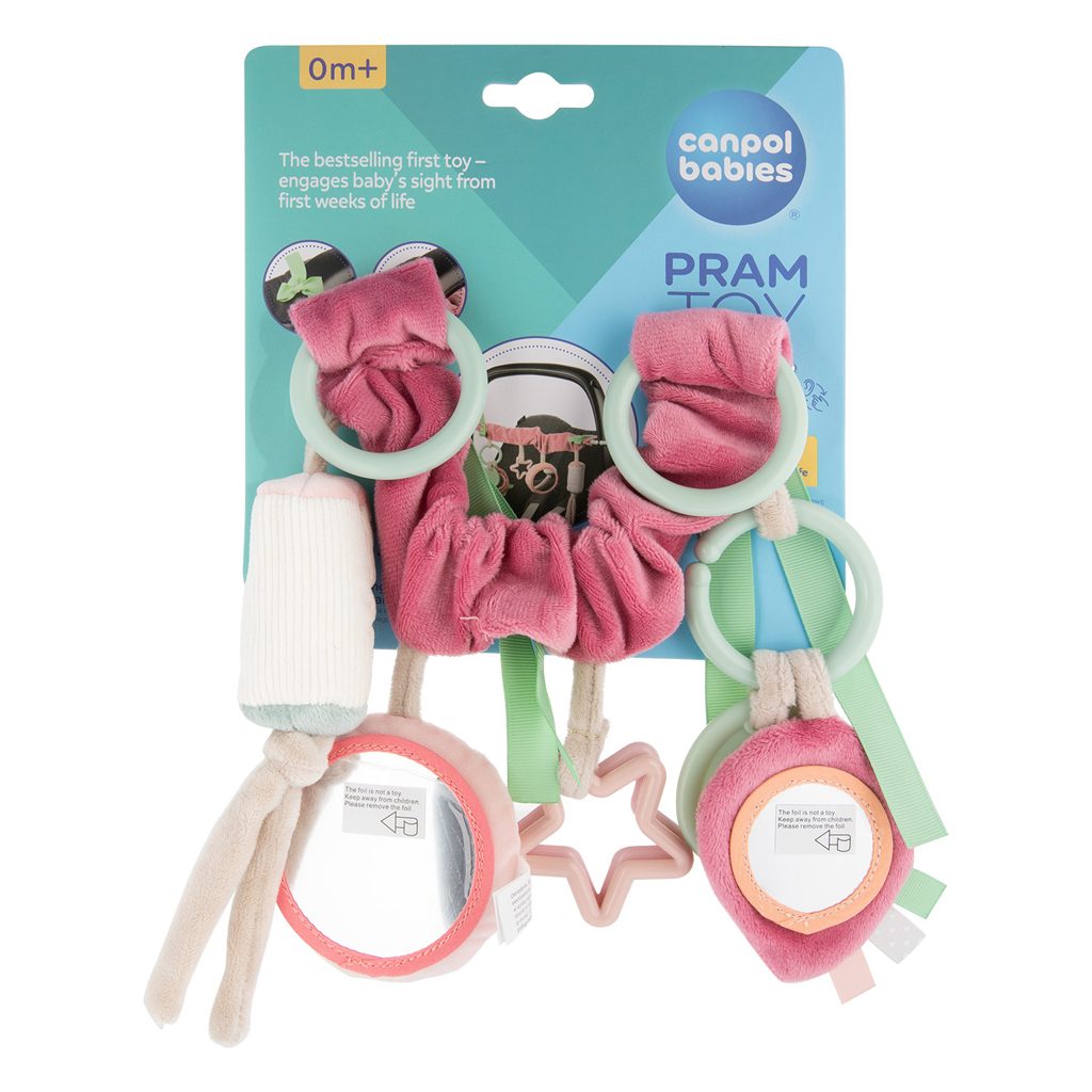 CANPOL BABIES Hračka závesná na kočík / autosedačku Pastel Friends ružová – Obrázok 4