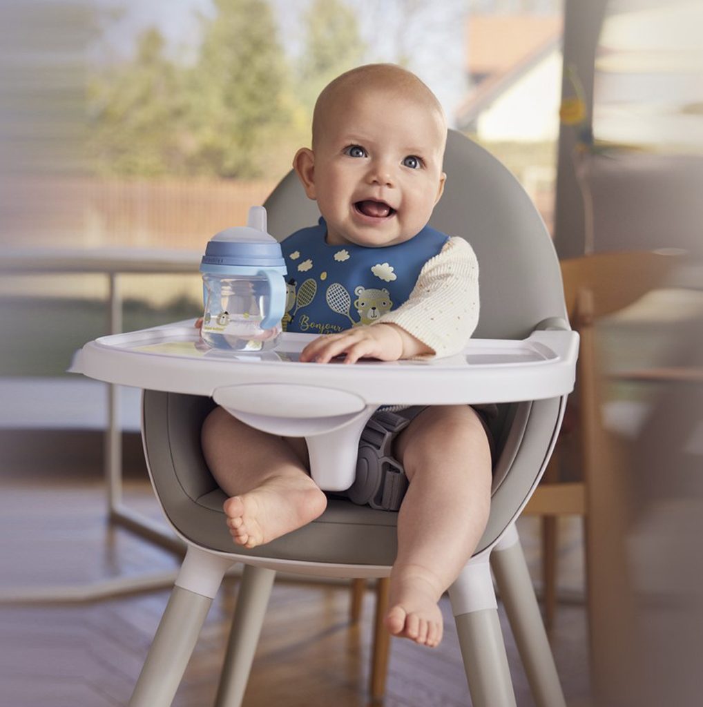CANPOL BABIES Hrnček so silikónovým náustkom FirstCup Bonjour Paris 150ml modrý 6m+ – Obrázok 7