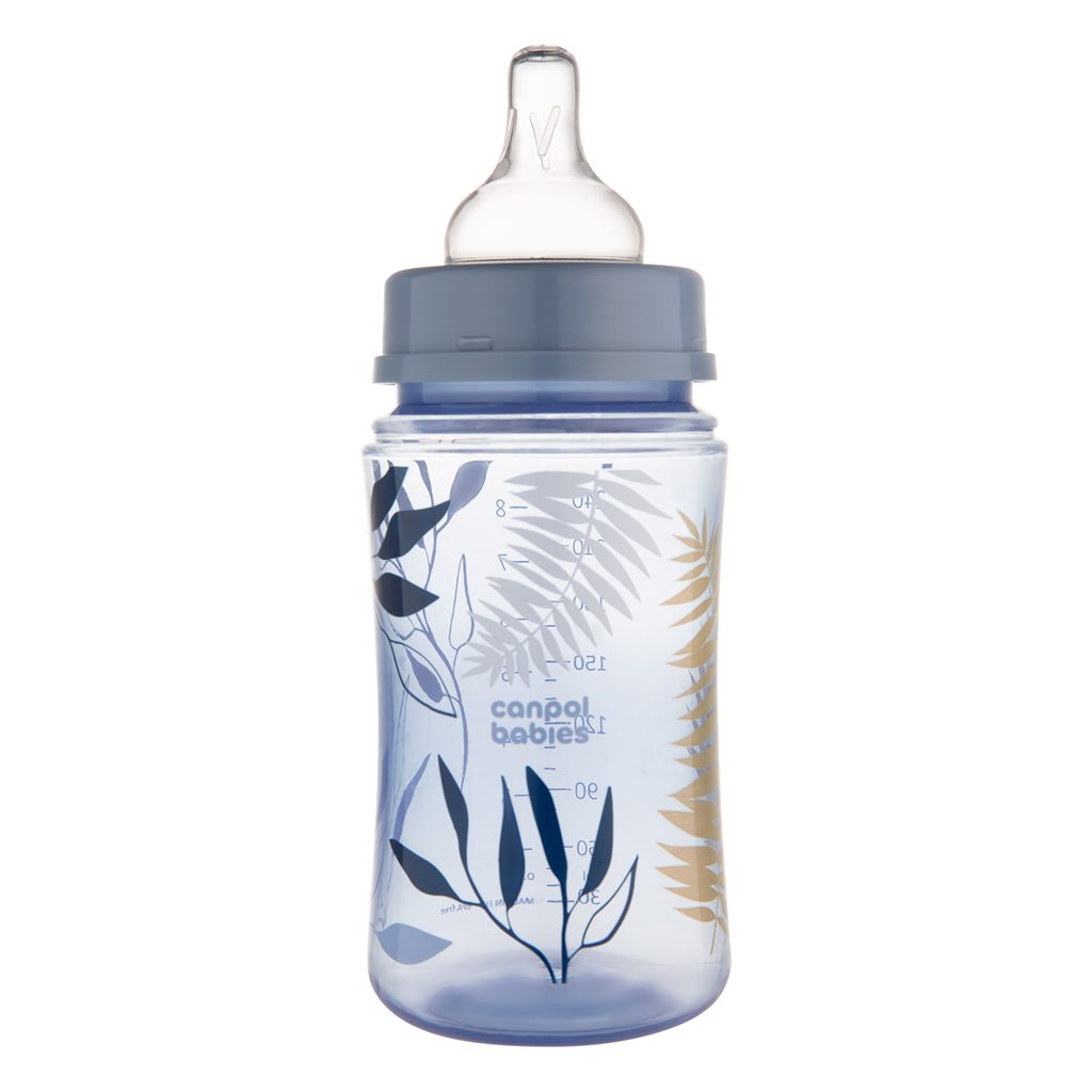 CANPOL BABIES Fľaša dojčenská antikoliková EasyStart Gold 240 ml - modrá – Obrázok 3
