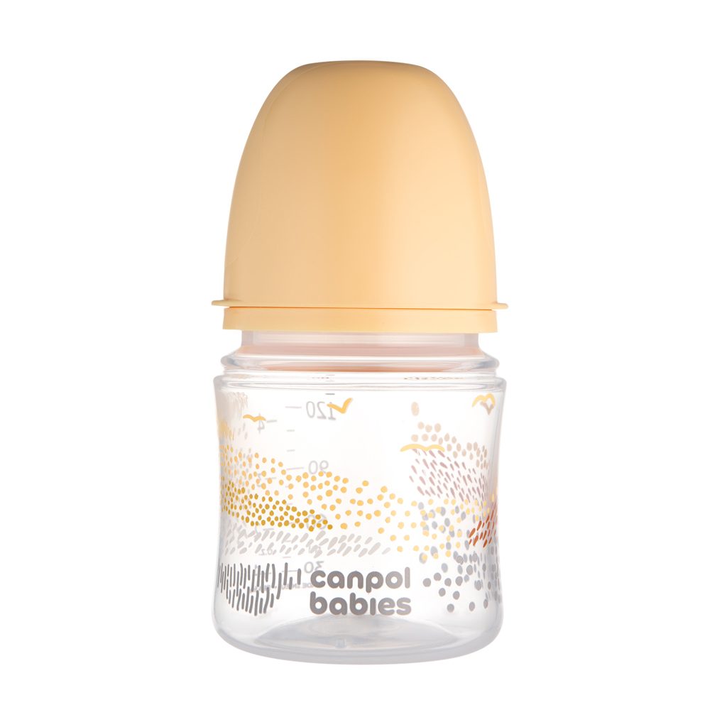 CANPOL BABIES Fľaša dojčenská antikoliková Easystart Mountains 120 ml - béžová