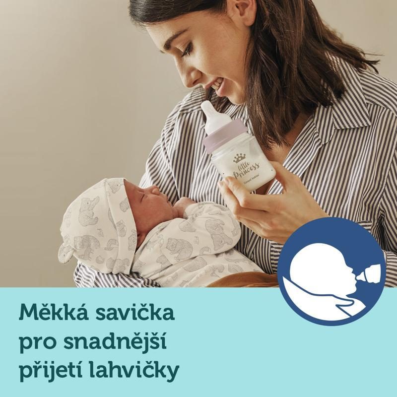 CANPOL BABIES Fľaša so širokým hrdlom Royal Baby 240 ml modrá – Obrázok 3
