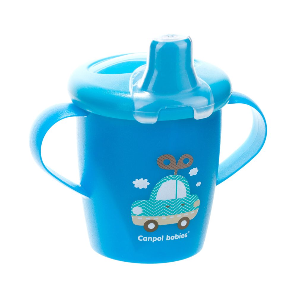 CANPOL BABIES Hrnček nevylievací TOYS 250ml - modrý – Obrázok 3