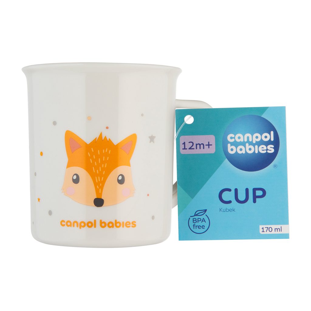 CANPOL BABIES Hrnček plastový CUTE ANIMALS - líška 170 ml – Obrázok 4