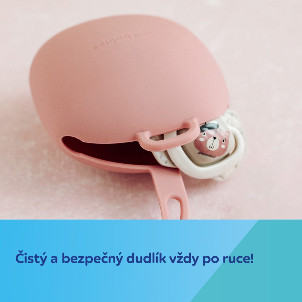 CANPOL BABIES Silikónový obal na cumlík ružový – Obrázok 7