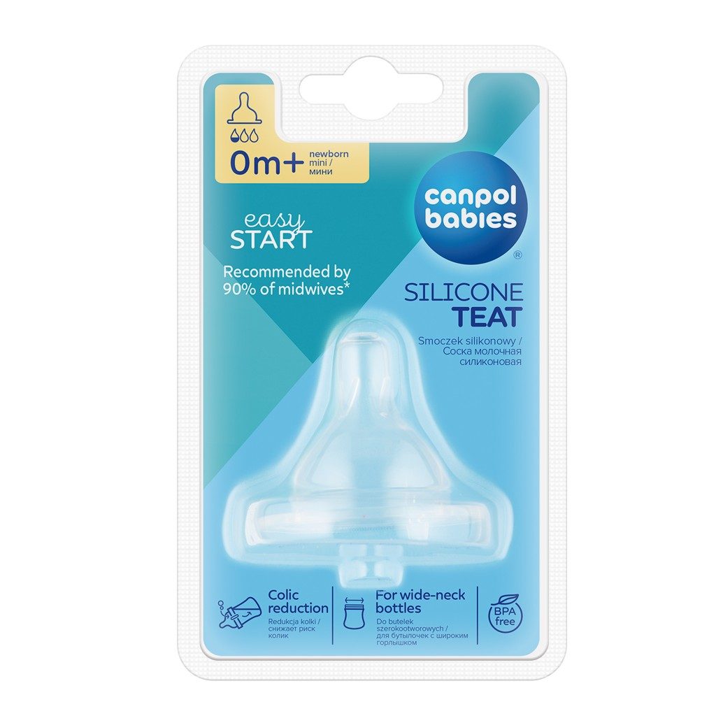 CANPOL BABIES Cumlík silikónový okrúhly široký 0-Mini 1 ks – Obrázok 2