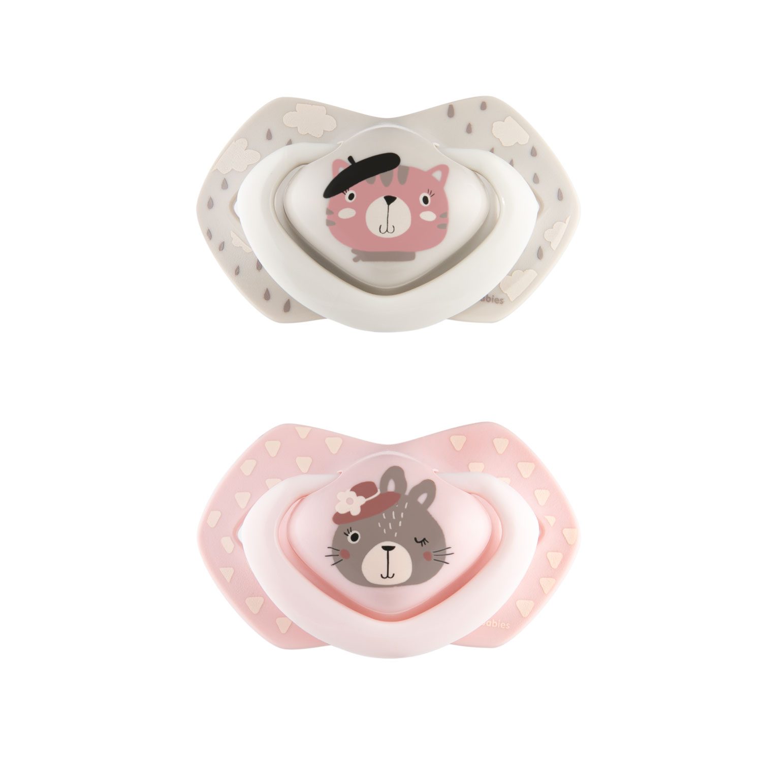 CANPOL BABIES Set symetrických silikónových cumlíkov 18m+ Bonjour Paris ružový