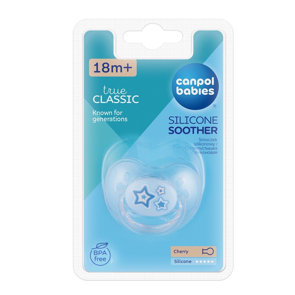 CANPOL BABIES Cumlík silikónové čerešnička 18 m + NEWBORN BABY - modré – Obrázok 4